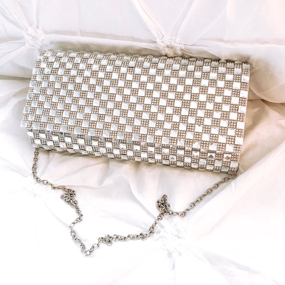 Laura Silver Rhinestone Clutch - Picture 3 of 6